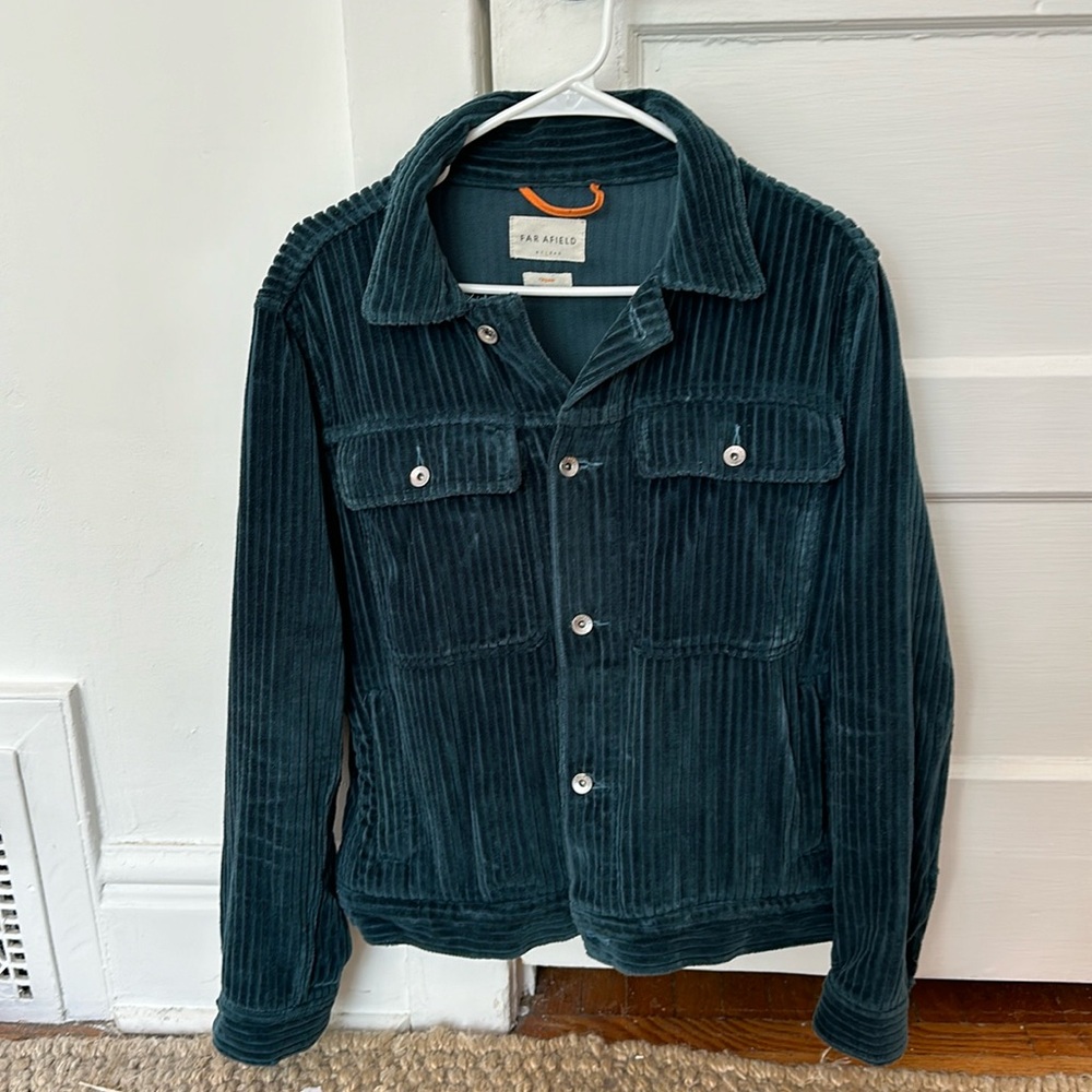 Far Afield teal corduroy trucker jacket 🛻 🧥